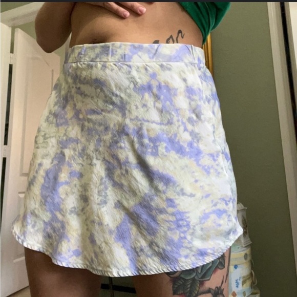 Zara Dresses & Skirts - Zara Tie Dye Print Satin Mini Skirt purple Watercolor Marble print New